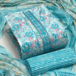 Unstitched Pure Cotton Salwar Suit Material Printed-image-3