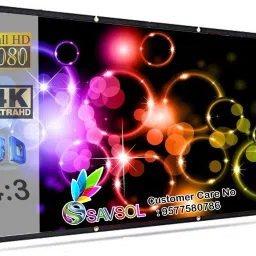 Savsol Eyelet Foldable projector Screen 8 ft. (W) x 6 ft. (H) 120" Inch Diagonal Design 03 Projector Screen (Width 244 cm x 183 cm Height)-picture-47