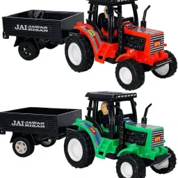 zuuluzrs new Farmer Tractors with Trolley Toy Pull Back Toy for Kids image 4