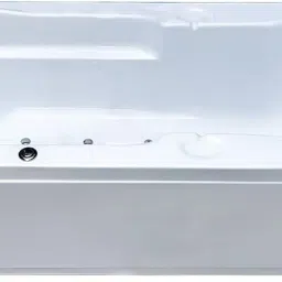 Rex 5.5 Feet Acrylic Rectangular with Front Panel and Bubble Bath - White Free-standing Bathtub-9