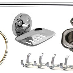Soap Case, Toothbrush Holder and Towel Ring, Towel Rack, Cloth Hanger, Khunti, Hanger, Towel Hanger, Bathroom Sets 24 inch 5 Bar Towel Rod-image-28