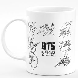 BTS Signature BTS BTS Bangtan Boys Vogue Music Band V Suga J-Hope Jungkook Jin Jimin Rm BTS Signature Army Best Gift for Boys Girl BTS Lovers Printed Microwave Safe White Ceramic Coffee Mug-image-18