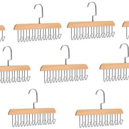 8 Hook Wooden Hanger Wooden Tie Pack of 9 Hangers For Tie-image-57