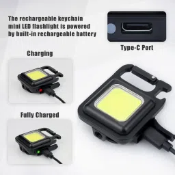me-billa Multifunction Keychain Led Light with Bottle Opener, Magnetic Base 6 hrs Lantern Emergency Light image 3