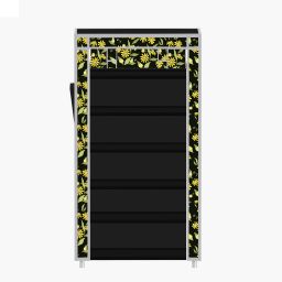 6 Shelf Daisy Floral Printed PP Collapsible Wardrobe-image-25