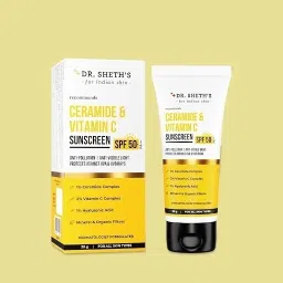 dr. sheth's Sunscreen - SPF 50 PA+++ Ceramide & Vitamin C |In-Vivo Tested| SPF 50+ Pa++++| All Skin Types image 3
