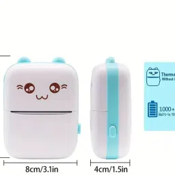 4uonly SMALL Size Mini Printer with Paper Output for Photo qwe13 Multi-function Monochrome Label Printer image 2