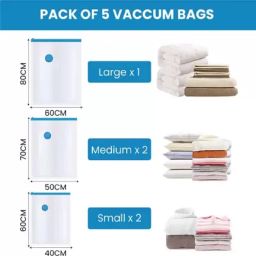 Tap2kaart Reusable Vacuum Storage Bags Travel Storage Vacuum Bags (Pack of 5) 0-piece Watch Repair Kit-image-94