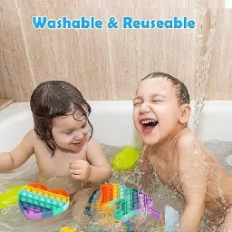 wishhuttoys Kids Fun Toys Pop It Fidget Toys Poppit Fidgets Rainbow Push Pop Bubble image 5