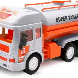 Wheels Oil Tanker Friction Powered Realistic Big Size Toy Truck Vehicle for Kids-3