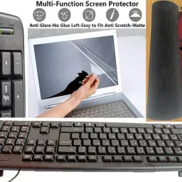 ANJO Keyboard-WirelesMouse-Pad-Hub-Clenr-OTGCM-Ext-LED-Skin-14.6iScrn&KeyGuard&Sleeve Combo Set image 2