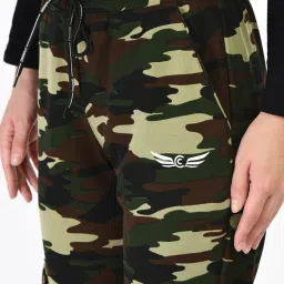 Women Printed Dark Green Track Pants-image-17