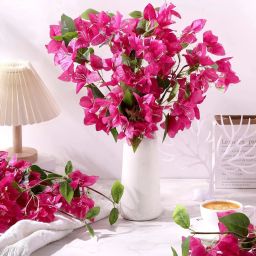 1 Pcs Artificial Bougainvillea Glabra Fake Plant Flowers For Home Decorations Pink Bougainvillea Artificial Flower-13