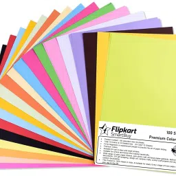 100 Pcs. Craft Paper Sheets A4 Size (Colors) for Students, Kids, Children Home School Hand Craft Paper Unruled (Set of 1, Multi color) Unruled A4 75 gsm Coloured Paper-picture-23