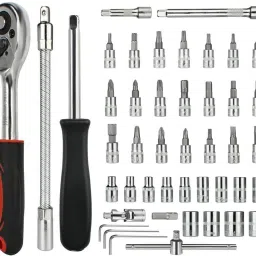 flipkart smartbuy High Quality 1/4-Inch Tool Ratchet Wrench Kit Household Socket Set Socket Set image 2