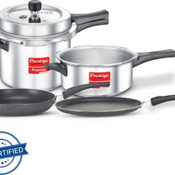 Kitchen Starter Pack (Popular Svachh + Fry Pan 20Cm + Tawa 27.5Cm) 5 L, 3 L Pressure Cooker & Pressure Pan-picture-14