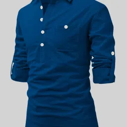 Men Solid Pure Cotton A-line Kurta-image-10