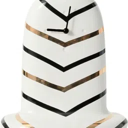 Analog White, Black, Gold Clock-41