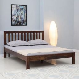 woodsworth from pepperfry Buren Sheesham Wood Queen Size Bed In Provincial Teak Finish-picture-10