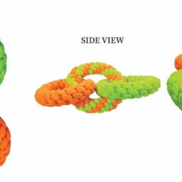 Dog Toy Rings Natural Interactive Cotton Rope Orange and Green-image-45