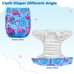 bembika A Plus Printed Cloth Diaper With 3-Layer Micro Fiber inserts for Babies - M image 3