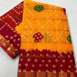 Printed Bandhani Pure Cotton Saree-picture-1