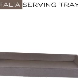 Italia Leatherette Tray | Multipurpose use | Dining Tableware |Table (GREY) Tray Serving Set-image-36
