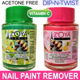 Dip & Twist Instant! with GREEN APPLE OR ROSE Fragrance. Nail Polish Remover! Acetone Free, Enriched with Vitamin C or Vitamin E Contains Hydrating Agents & Perfume. Contains Hydrating Agents & Perfume. (PACK of 2).-27