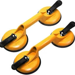 Power Full Double Claw Glass Suction Cups Aluminum Cup (Multi colour- 2 piece) Lever Tool-image-3