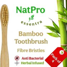 Bamboo toothbrush 4 pcs Herbally infused anti bacterial with fibre bristles Soft Toothbrush-image-16