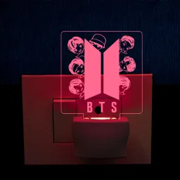 viyapaari BTS Army65 3D Illusion Plug Night LED Lamp with 7 Colors Changing Acrylic Table Lamp image 2