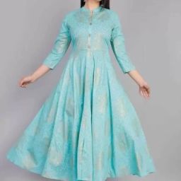 Printed Viscose Rayon Stitched Anarkali Gown-image-2