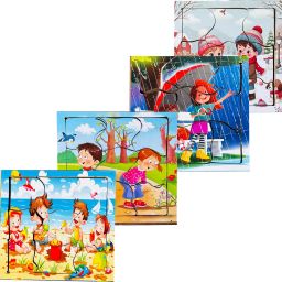 Indian Seasons Multicolor Jigsaw Puzzle Packof4 Summer, Winter, Monsoon & Spring-image-58