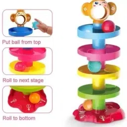 amtiq 5 Layer Ball Drop and roll Swirling Tower for Baby and Toddler Toys(Pack of 2) image 2