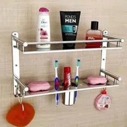 5 IN 1 BATHROOM SHELF Stainless Steel Wall Shelf-image-36
