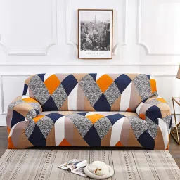 Sofa Cover 3 seater Printed Multicolored Sofa Fabric-29