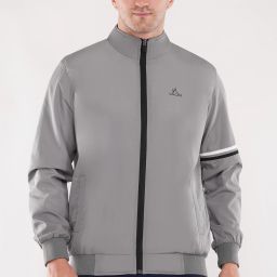 Yaqr Men's Light Grey Wind Cheater Jacket Striped Men Wind Cheater-image-48