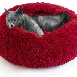 Round donut pet bed Polyester Fibre Animals Sleeping Pillow Pack of 1-image-64