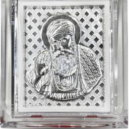 999 Pure Silver Guru Nanak Dev ji Frame, Silver, Office, Home, Car Dashboard Decorative Showpiece-6 cm-image-1
