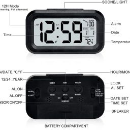 omkarzone Digital Black Clock image 5
