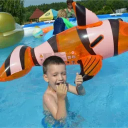 Kids Inflatable Fish Ride On Swimming Pool Toy for Kid, Multicolor Inflatable Pool Accessory-19