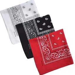 UQCKON New Trendy Bandana, Red,Black,White bandana ,Unisex Handkercheif bandana ["Black"] Handkerchief-picture-9