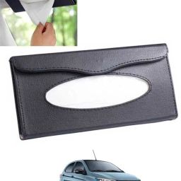 Black Leatherite Rectangle Shape Fancy Design Tissue Dispencer For Car-189 Vehicle Tissue Dispenser-10