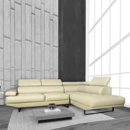 casacraft from pepperfry Celez Leatherette LHS Sectional Sofa (3+ Lounger) in Cream Colour-picture-25