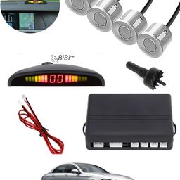 ccmm Silver Reverse 4Pcs Parking Sensor With Led Display/Buzzer For Car-79 Universal Silver Increased Safety 4pcs Sensor For Vehicle-79 Parking Sensor-picture-31