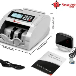 SWAGGERS Best Note Counting Machine with MG, UV, IR Fake Note Detection Note Counting Machine image 4