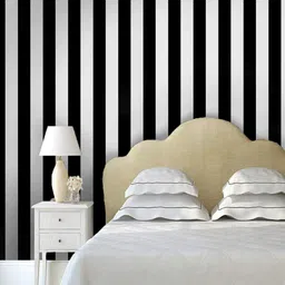 Jaamso Royals White & Black Stripes Self-Adhesive And Waterproof Wallpaper-picture-36