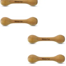 Wooden Teether Dumbler Baby Chusni Sacker Soother Rattle Nibbler for Baby 4-PC Teether-22