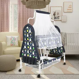 Cradle for kids cradle for baby boy and girl Cradle With Swing & Mosquito Net-image-16