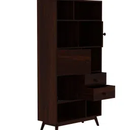 unitek furniture Multipurpose Sheesham ( Rosewood ) Solid Wood Semi-Open Book Shelf image 5